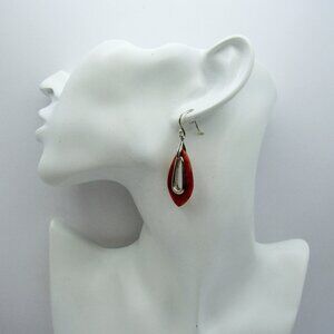 Silpada Silver Red Coral Dangle Earrings